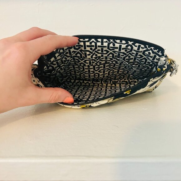 Vera Bradley Ultimate Wristlet Push Lock Wallet Quilted Sunflower Yellow Black - Picture 5 of 8